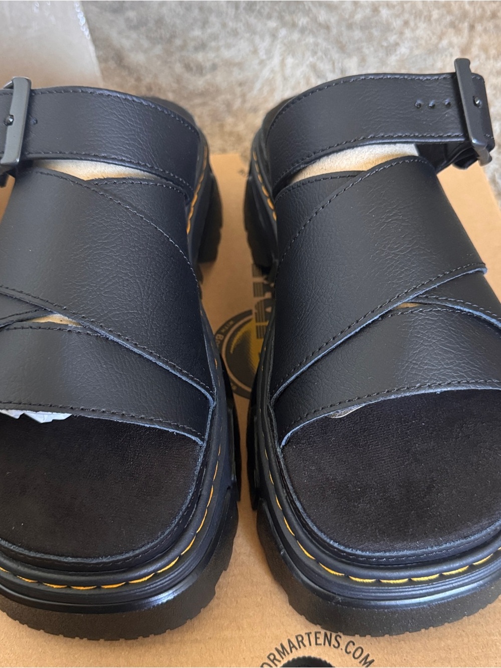 Dr. Martens Black Mattison Slide Sandals (NWB) - Picture 3 of 8